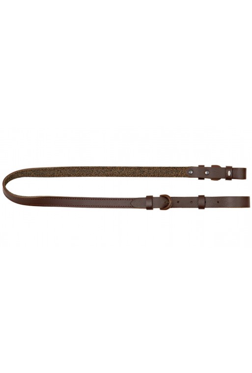 Bretelle pour fusil en cuir vachette marron foncé