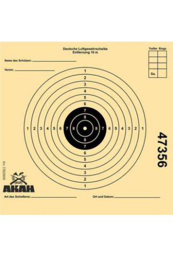Cibles carton 12x12 cm with 10 rings AKAH